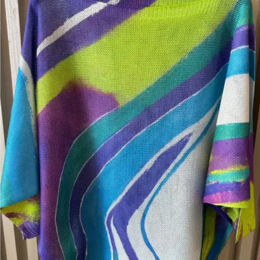 Colorwave Abstract Print Women's Sweater - Multicolor